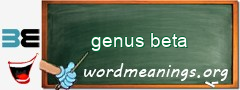 WordMeaning blackboard for genus beta